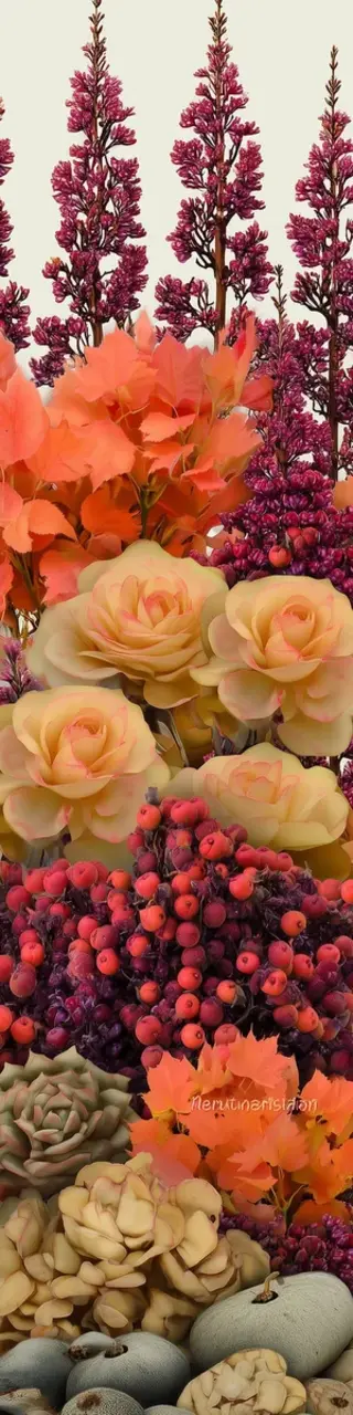 Free printable layered autumn plants bookmark