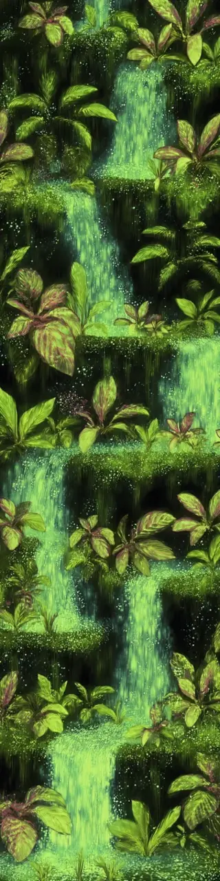 Free printable layered waterfall plants bookmark