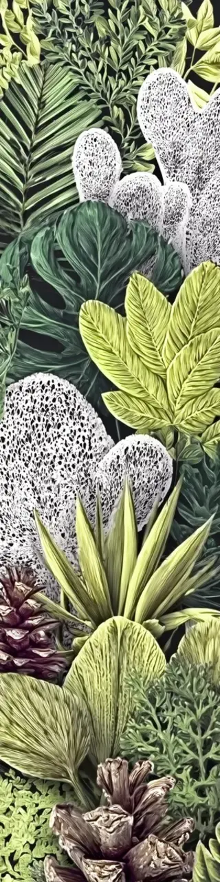 Free printable light green tropical plants bookmark