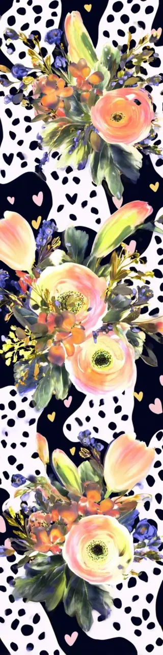 Free printable light orange abstract floral bookmark