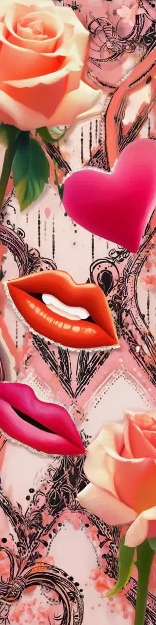 Free printable lips heart valentine bookmark