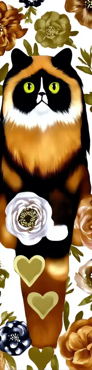 Free printable long brown hairy cat bookmark