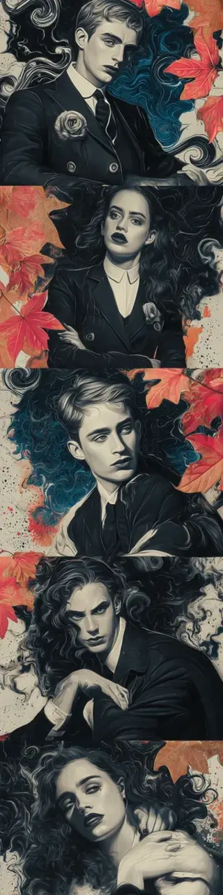 Free printable long hair dark academia bookmark