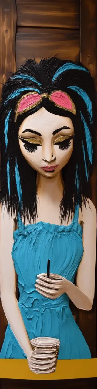 Free printable looking at straw of coffee bookmark