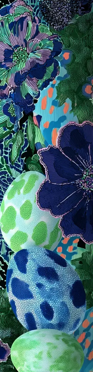 Free printable lush Easter blue and green bookmark