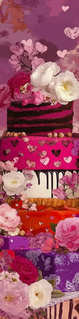 Free printable magenta cakes bookmark