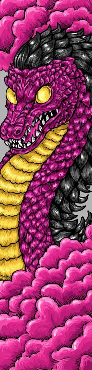 Free printable magenta dragon bookmark