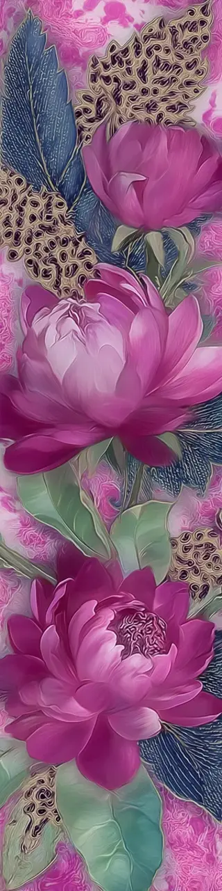 Free printable magenta floral bookmark