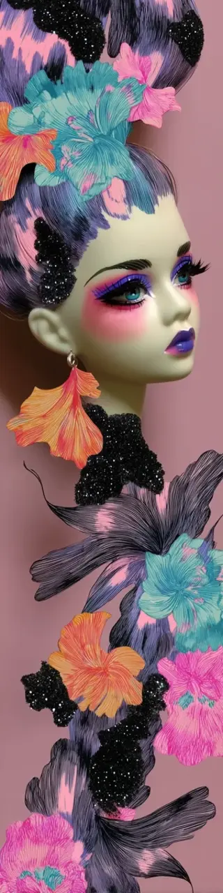 Free printable mannequin floral bookmark