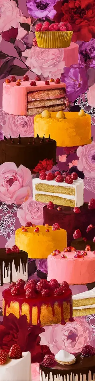 Free printable maximalist bunch cakes bookmark