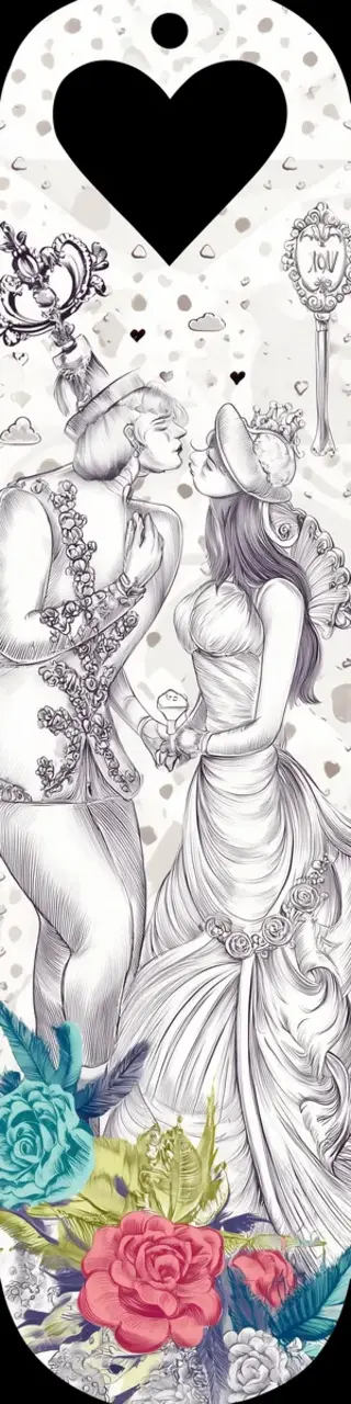 Free printable medieval wedding coloring bookmark