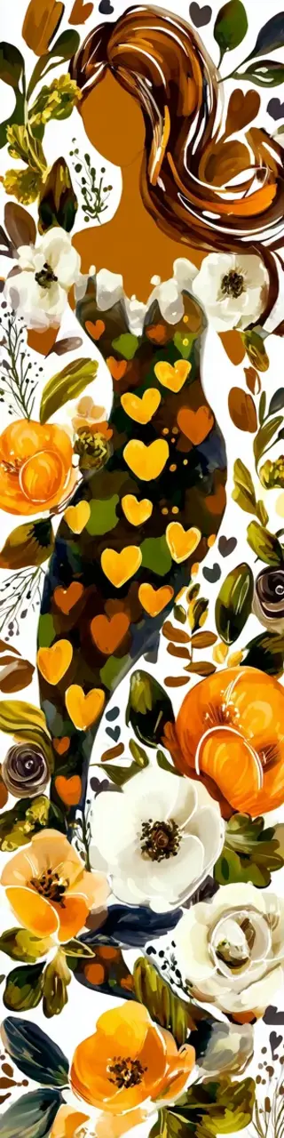 Free printable mermaid brown scales floral bookmark