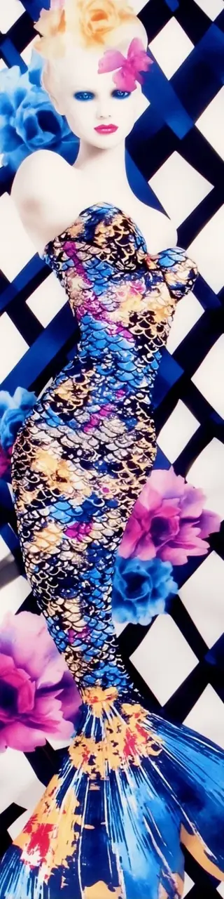 Free printable mermaid dress mannequin bookmark