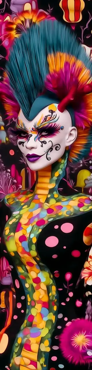 Free printable mohawk punk lady bookmark