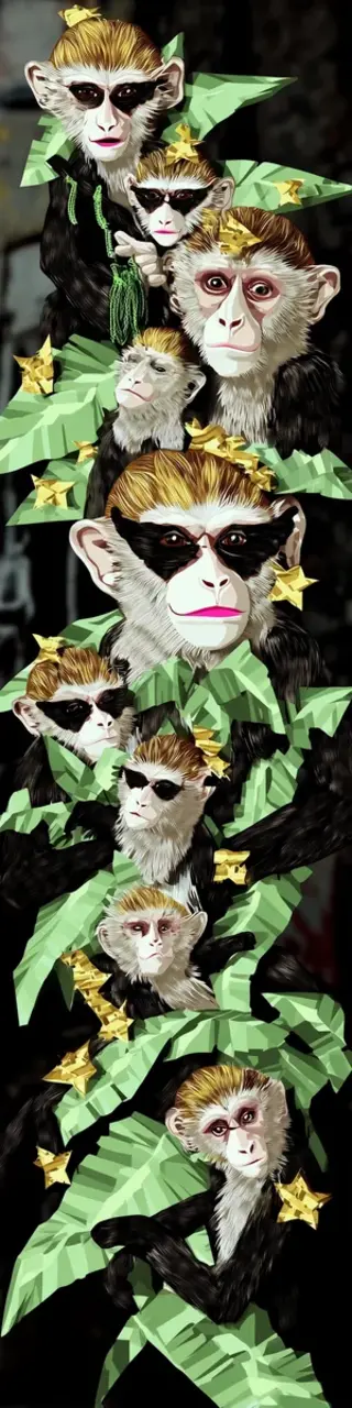 Free printable monkeys in palm leaves bookmark