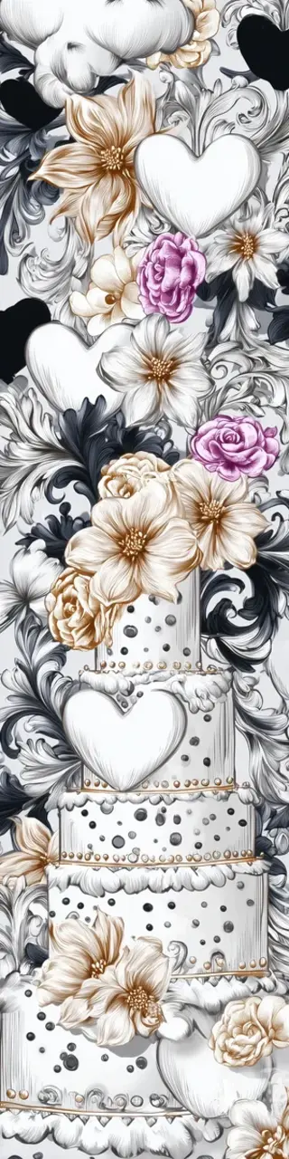 Free printable gold leaf white wedding cake bookmark