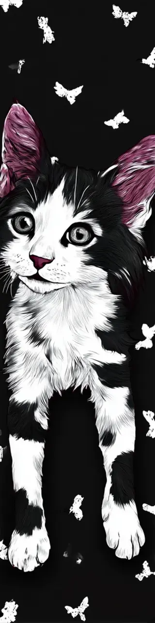 Free printable mostly black with a cat bookmark