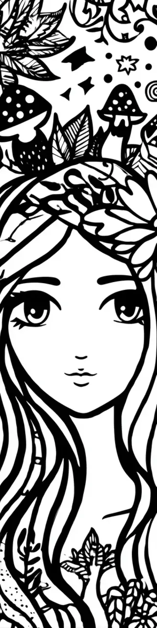 Free printable mushroom girl bookmark