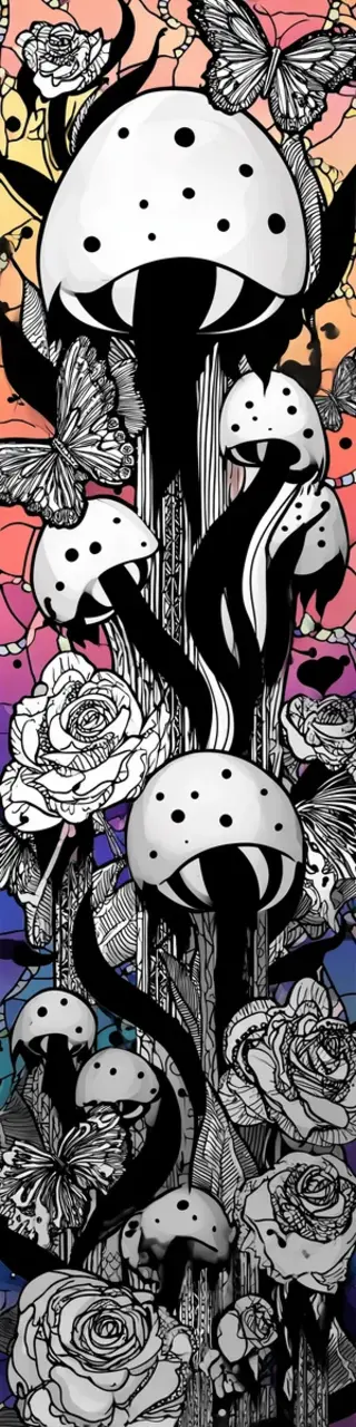 Free printable mushroom tree bookmark