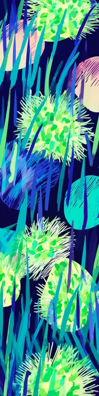 Free printable neon green abstract plants bookmark