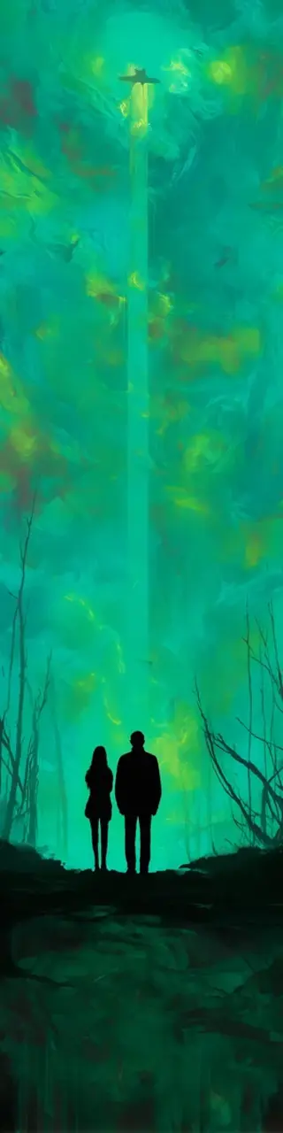 Free printable neon green sky couple thriller bookmark