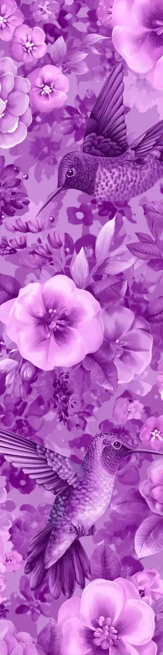 Free printable neon purple hummingbirds bookmark