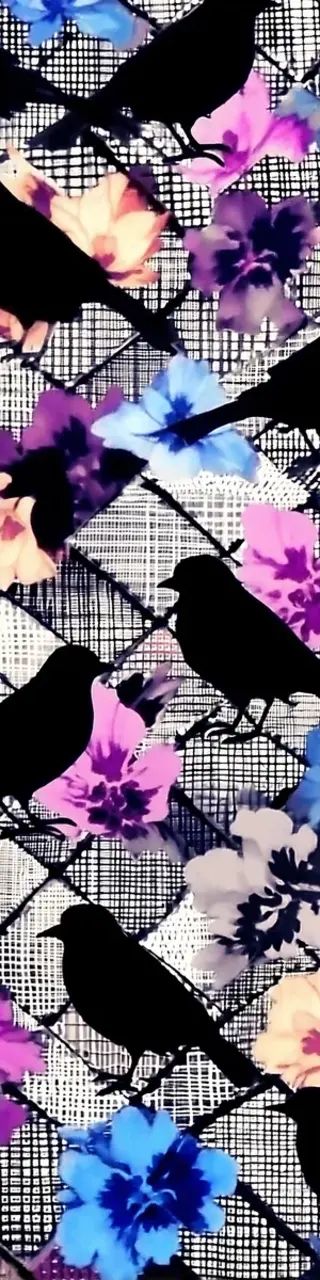 Free printable birds and flowers bookmark