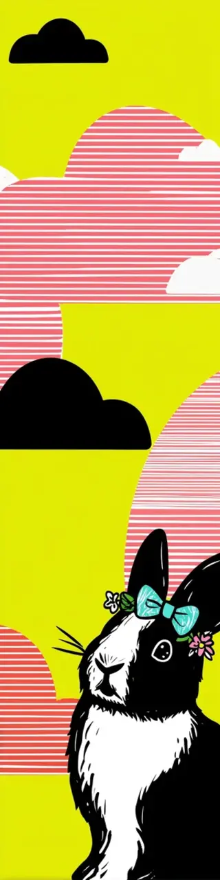 Free printable one bunny on bright yellow bookmark