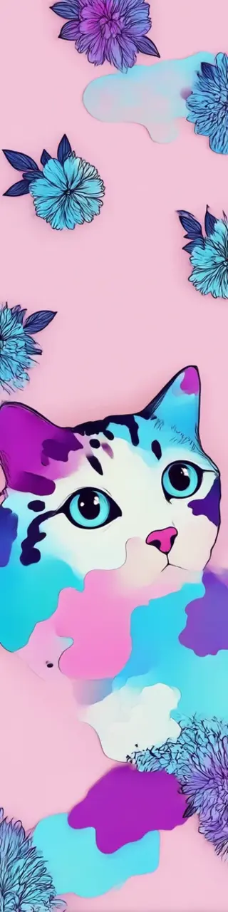 Free printable one cat face on pink bookmark