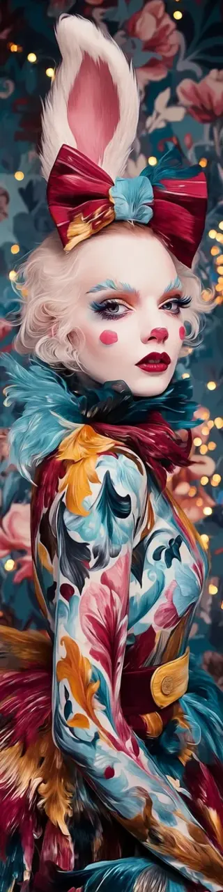 Free printable one ear fashion rabbit bookmark