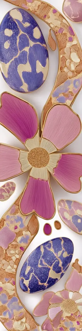 Free printable one flower and two Easter eggs bookmark