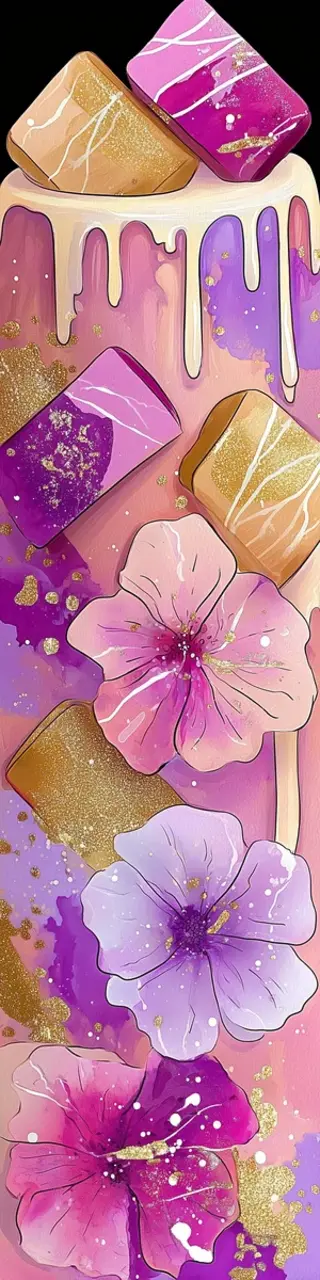 Free printable one layer pretty cake bookmark