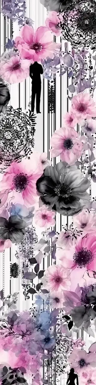 Free printable person lost in flowers white bookmark