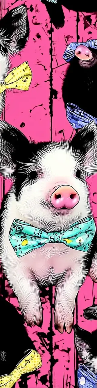 Free printable one pig on pink bookmark