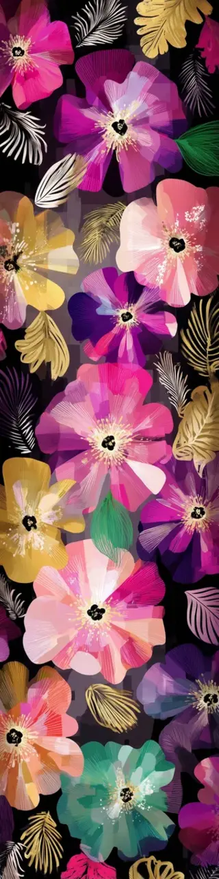 Free printable open flowers bookmark