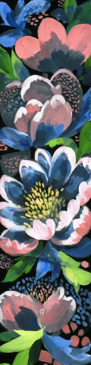 Free printable open peonies bookmark