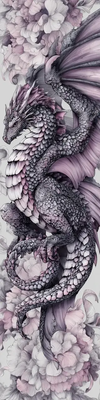 Free printable ornate dragon with scaly ring bookmark