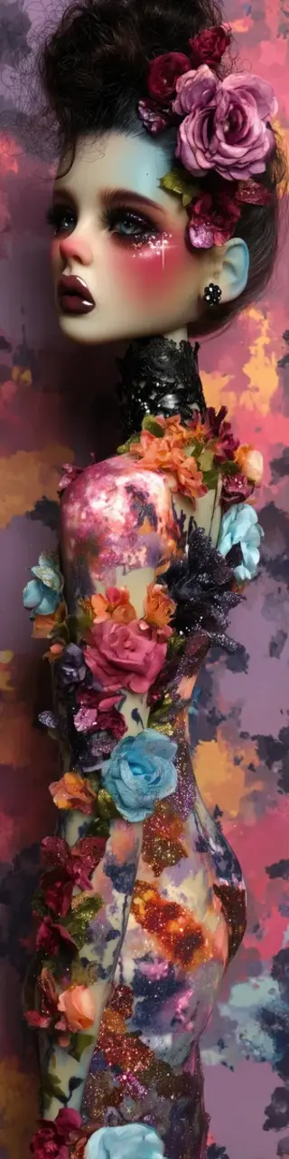 Free printable over shoulder pretty floral girl bookmark