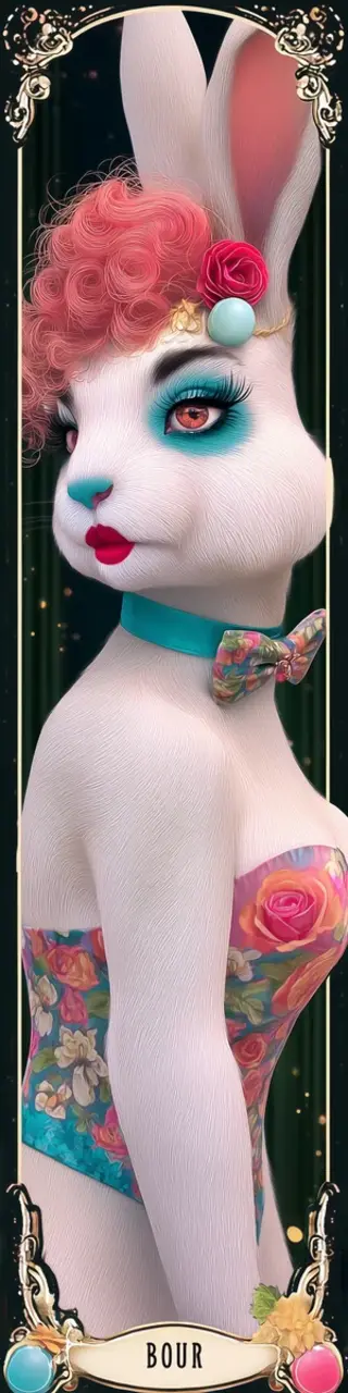 Free printable over shoulder rabbit bookmark