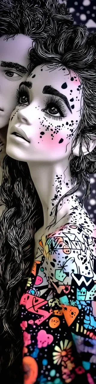 Free printable painted pale couple bookmark