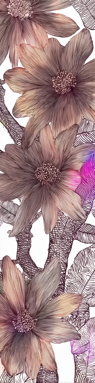 Free printable pale copper floral bookmark