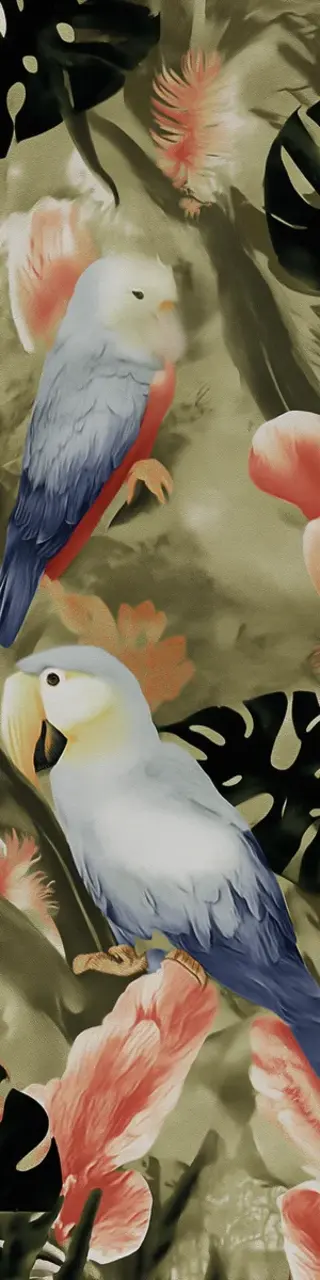 Free printable pale jungle birds bookmark