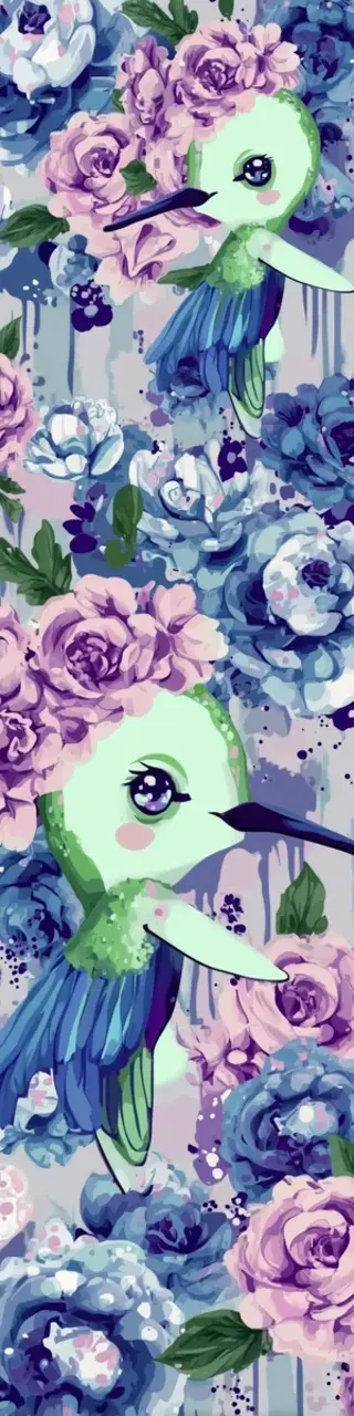 Free printable pastel hummingbirds bookmark