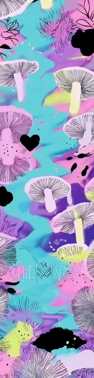 Free printable pastel mushrooms bookmark