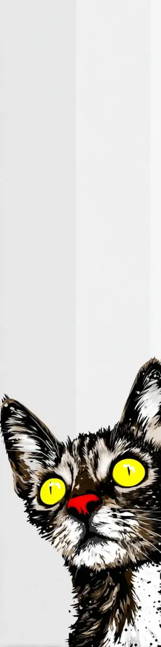 Free printable peeking corner cat on white bookmark