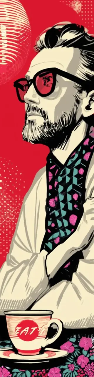 Free printable pensive man coffee bookmark