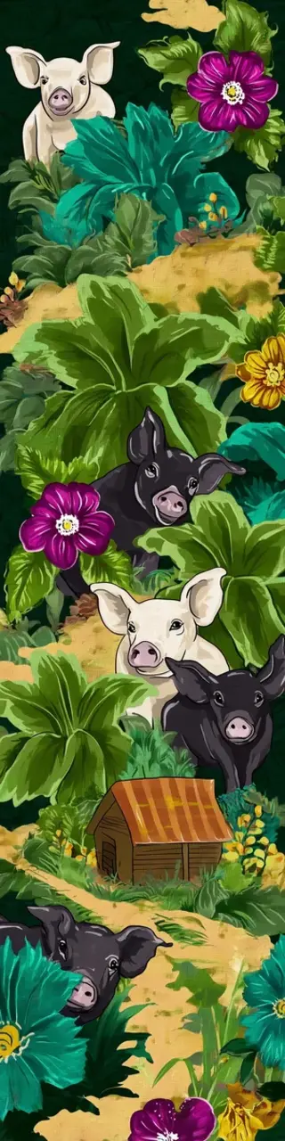 Free printable pigs in plants bookmark