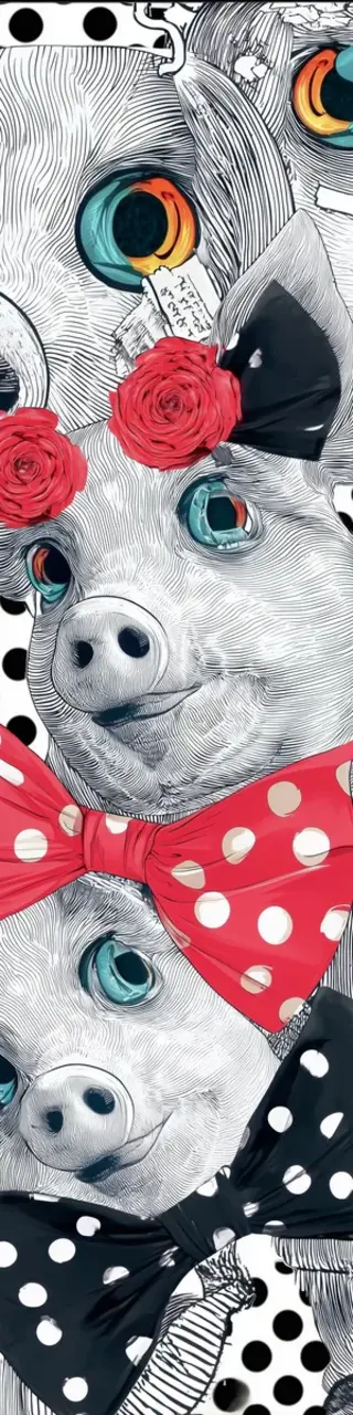 Free printable pigs together bookmark