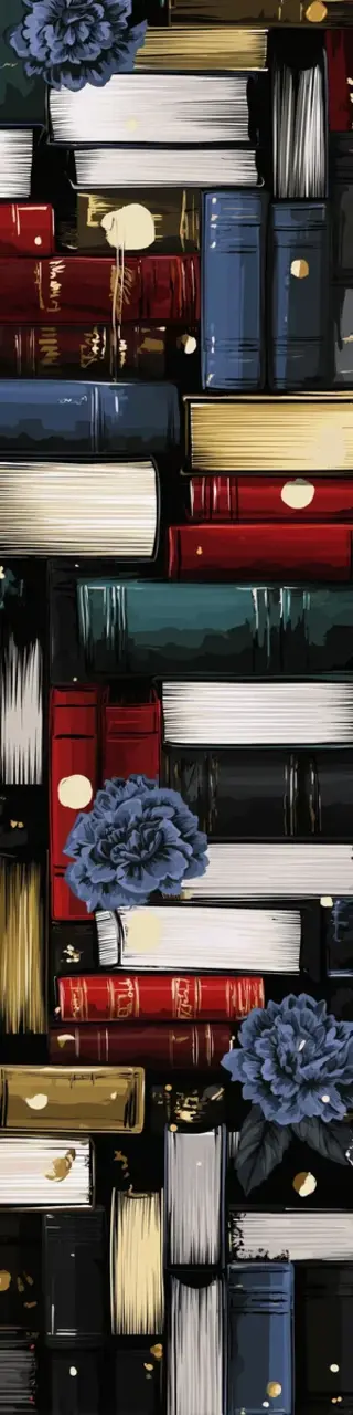 Free printable piled books dark academia bookmark