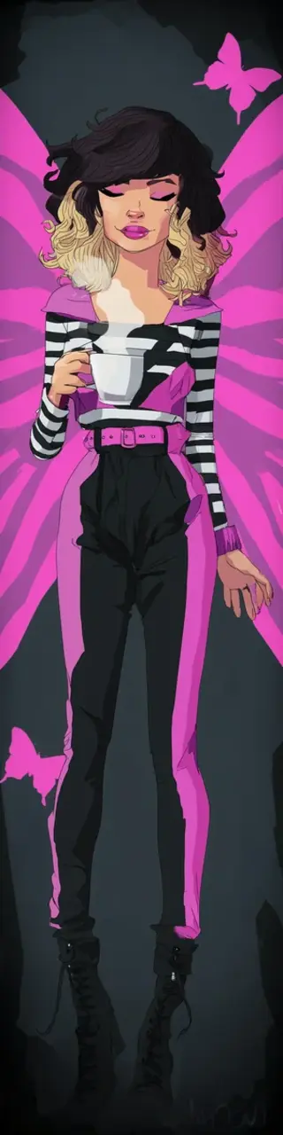 Free printable pink and black standing coffee bookmark